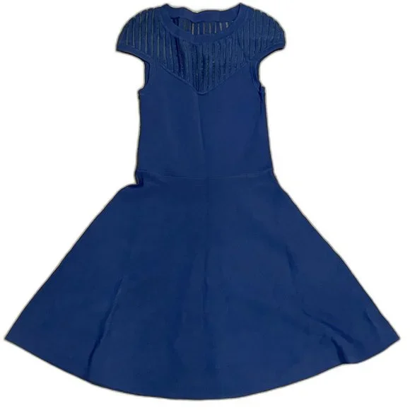 French Connection Rose Fit & Flare Dress in Summer Cobalt Size 0 - Picture 2 of 5